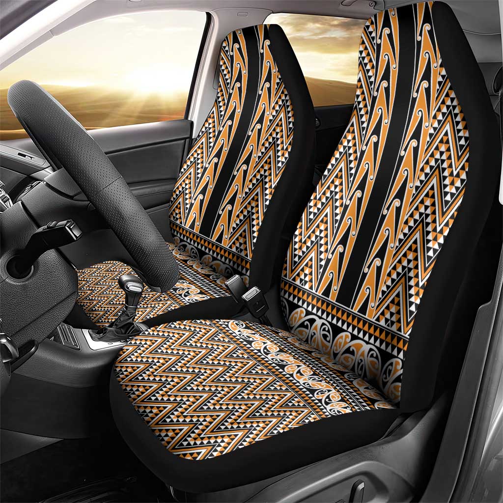 New Zealand Maori Niho Taniwha Car Seat Cover Karaka Mangopare and Puhoro Pattern
