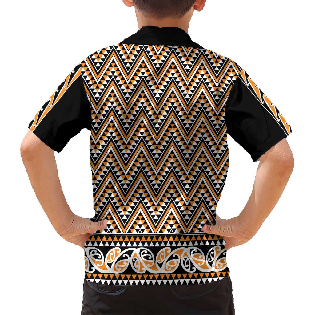 New Zealand Maori Niho Taniwha Family Matching Tank Maxi Dress and Hawaiian Shirt Karaka Mangopare and Puhoro Pattern