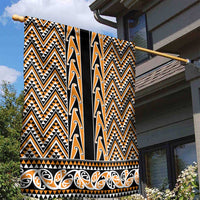 New Zealand Maori Niho Taniwha Garden Flag Karaka Mangopare and Puhoro Pattern