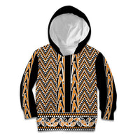 New Zealand Maori Niho Taniwha Kid Hoodie Karaka Mangopare and Puhoro Pattern