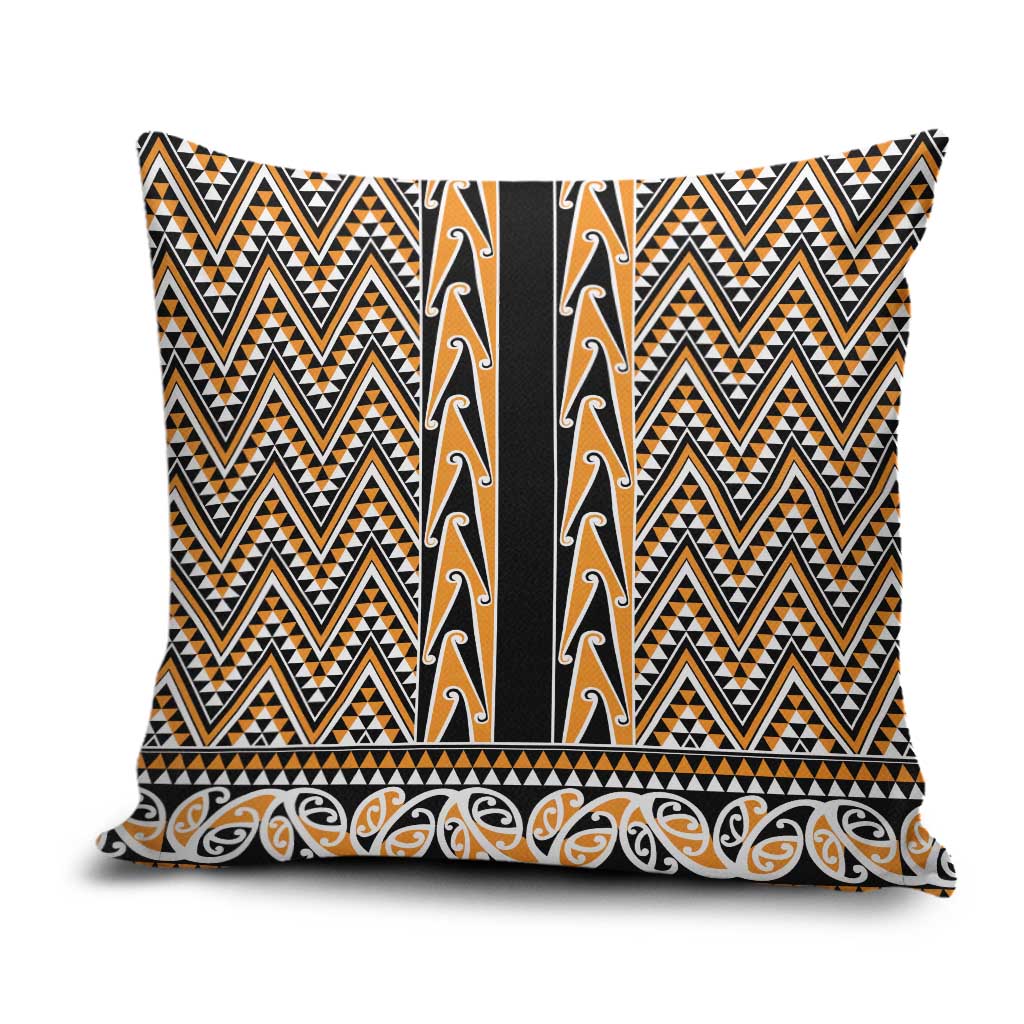 New Zealand Maori Niho Taniwha Pillow Cover Karaka Mangopare and Puhoro Pattern - Polynesian Pride