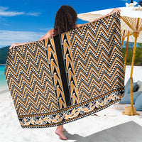 New Zealand Maori Niho Taniwha Sarong Karaka Mangopare and Puhoro Pattern LT9 One Size 44 x 66 inches Gold - Polynesian Pride