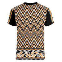 New Zealand Maori Niho Taniwha Women V-Neck T-Shirt Karaka Mangopare and Puhoro Pattern LT9 - Polynesian Pride