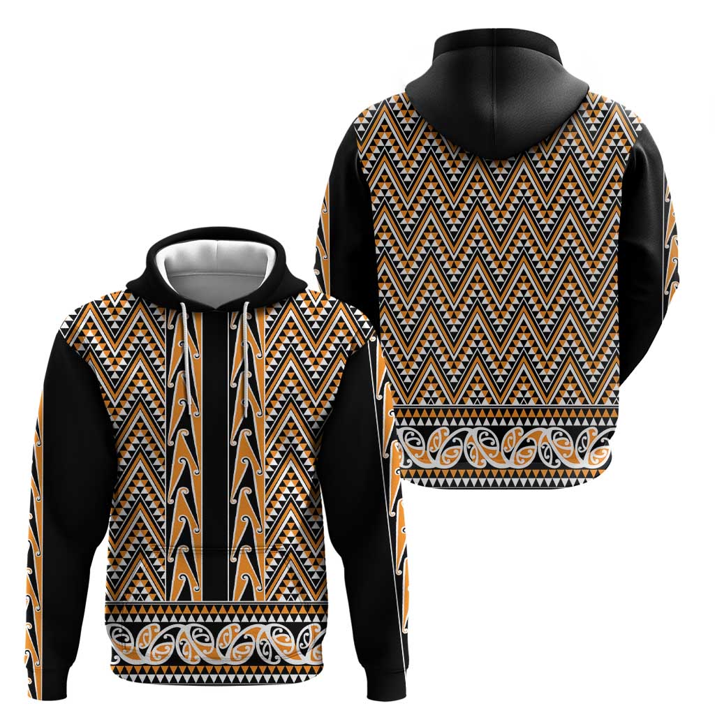New Zealand Maori Niho Taniwha Zip Hoodie Karaka Mangopare and Puhoro Pattern