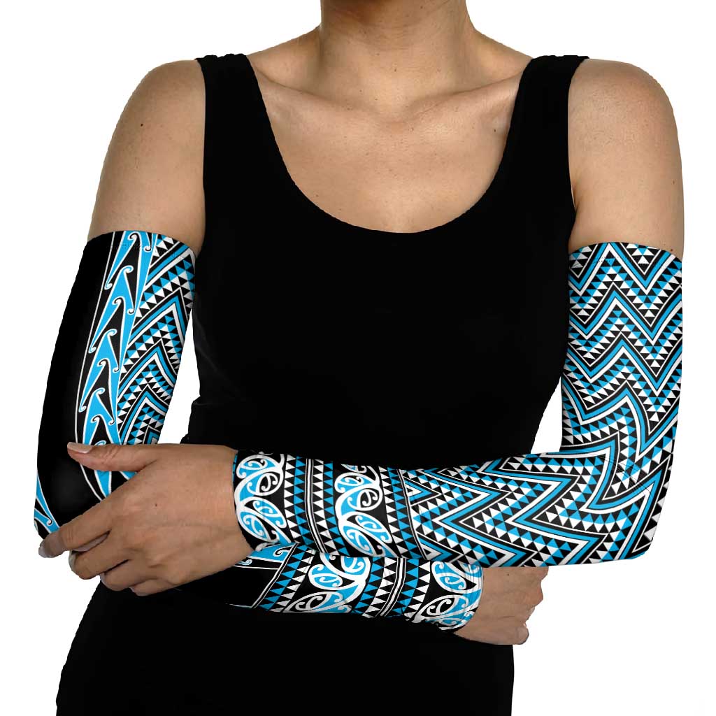 New Zealand Maori Niho Taniwha Arm Sleeves Kikorangi Mangopare and Puhoro Pattern - Polynesian Pride