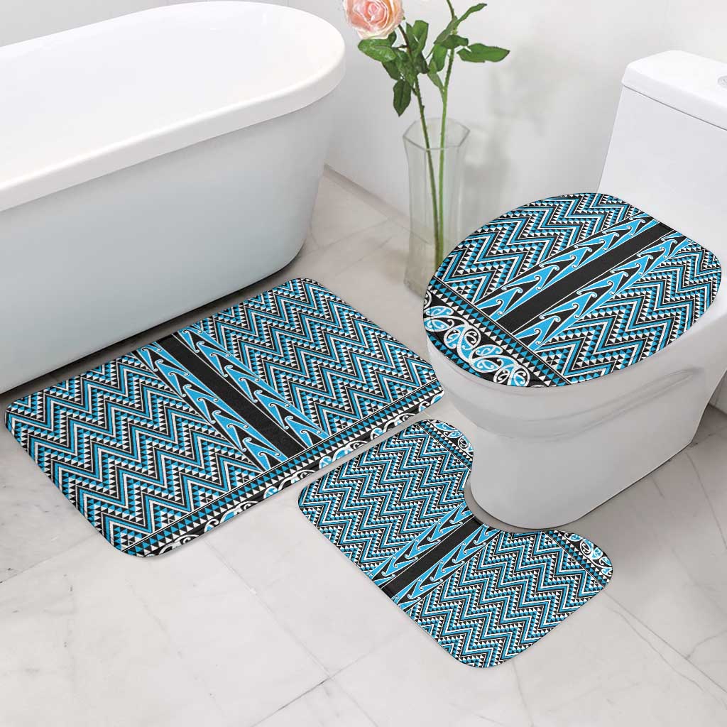 New Zealand Maori Niho Taniwha Bathroom Set Kikorangi Mangopare and Puhoro Pattern - Polynesian Pride