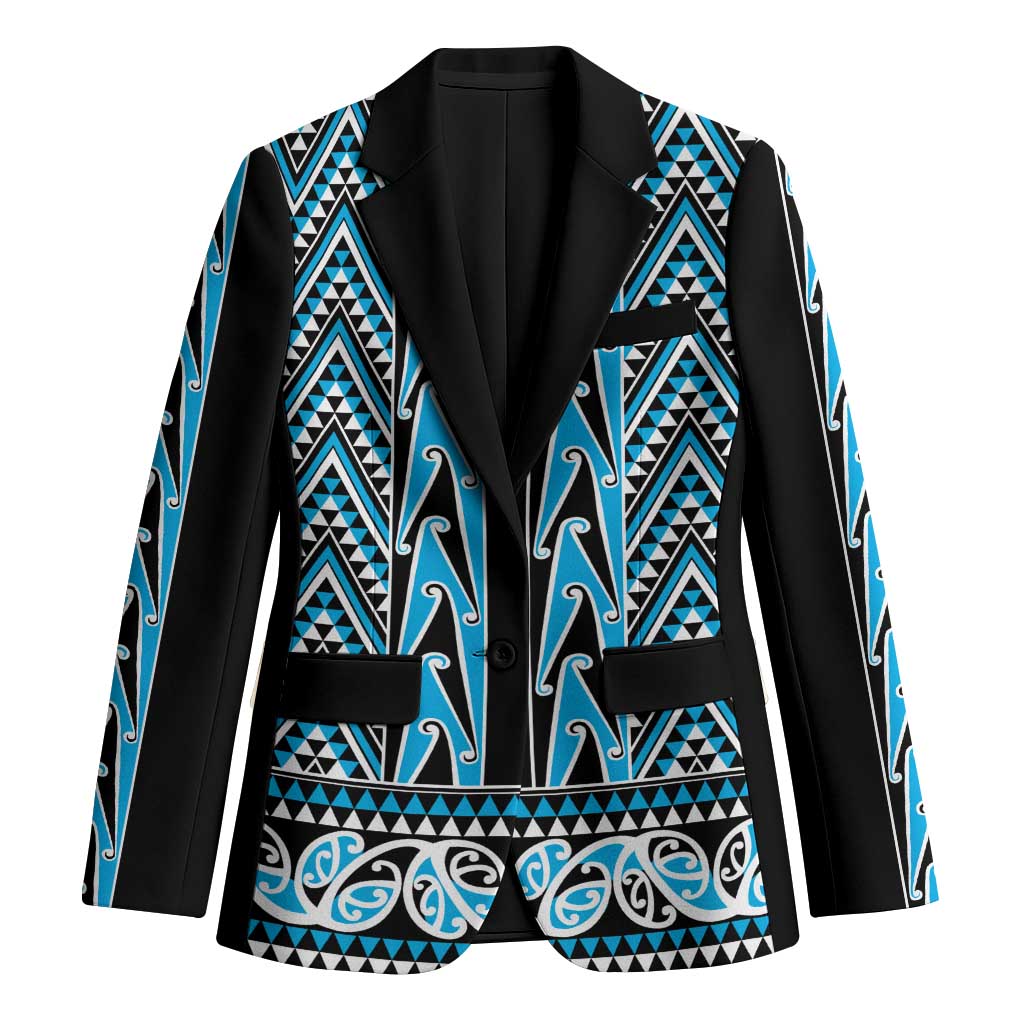 New Zealand Maori Niho Taniwha Blazer Kikorangi Mangopare and Puhoro Pattern - Polynesian Pride