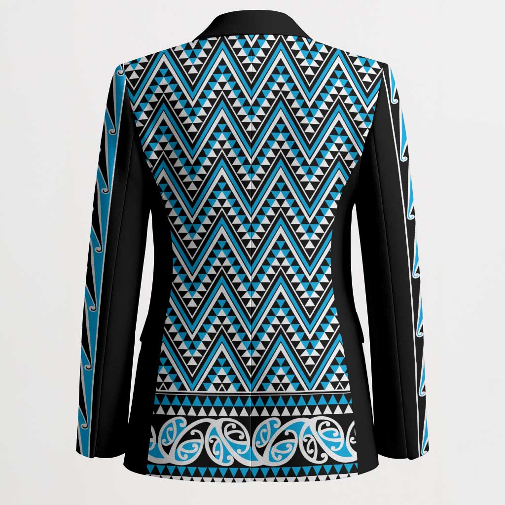 New Zealand Maori Niho Taniwha Blazer Kikorangi Mangopare and Puhoro Pattern - Polynesian Pride