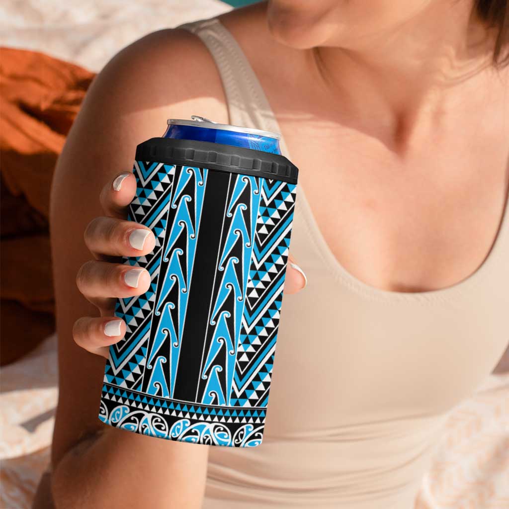 New Zealand Maori Niho Taniwha 4 in 1 Can Cooler Tumbler Kikorangi Mangopare and Puhoro Pattern LT9 - Polynesian Pride