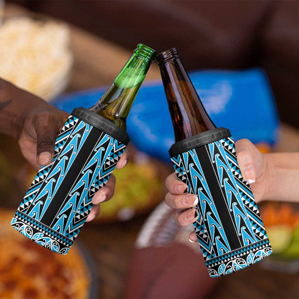 New Zealand Maori Niho Taniwha 4 in 1 Can Cooler Tumbler Kikorangi Mangopare and Puhoro Pattern LT9 - Polynesian Pride
