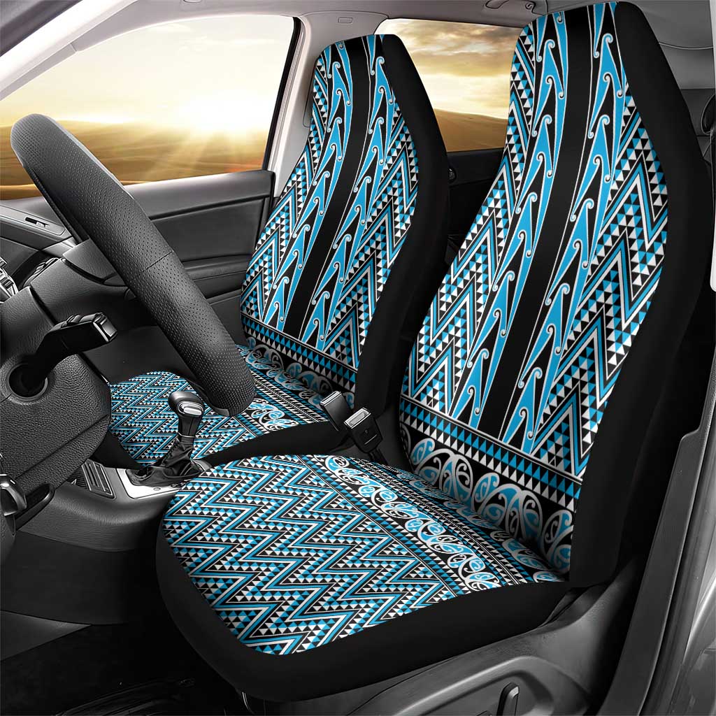 New Zealand Maori Niho Taniwha Car Seat Cover Kikorangi Mangopare and Puhoro Pattern