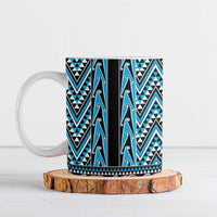 New Zealand Maori Niho Taniwha Ceramic Mug Kikorangi Mangopare and Puhoro Pattern - Polynesian Pride