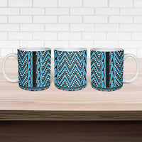 New Zealand Maori Niho Taniwha Ceramic Mug Kikorangi Mangopare and Puhoro Pattern - Polynesian Pride