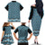 New Zealand Maori Niho Taniwha Family Matching Off The Shoulder Long Sleeve Dress and Hawaiian Shirt Kikorangi Mangopare and Puhoro Pattern