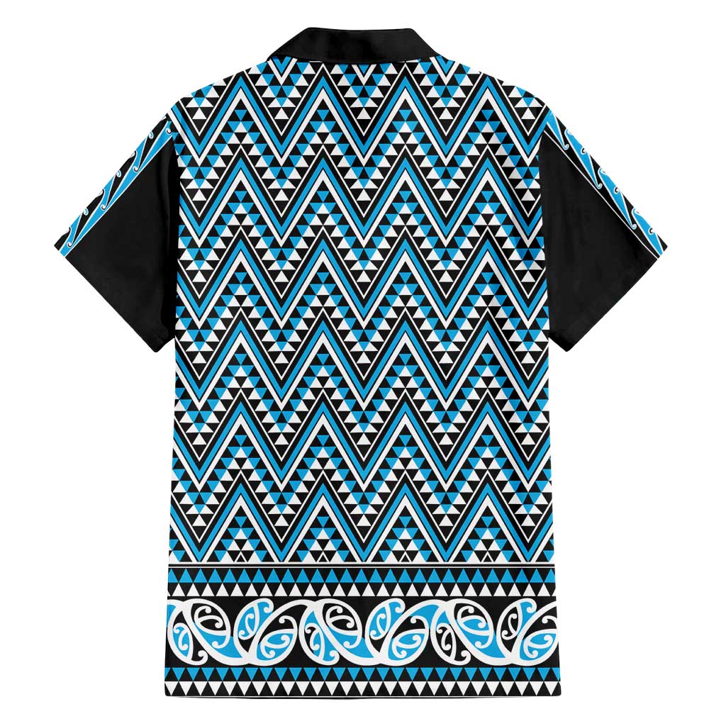 New Zealand Maori Niho Taniwha Family Matching Puletasi and Hawaiian Shirt Kikorangi Mangopare and Puhoro Pattern LT9 - Polynesian Pride