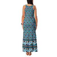 New Zealand Maori Niho Taniwha Family Matching Tank Maxi Dress and Hawaiian Shirt Kikorangi Mangopare and Puhoro Pattern LT9 - Polynesian Pride