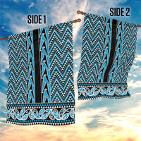 New Zealand Maori Niho Taniwha Garden Flag Kikorangi Mangopare and Puhoro Pattern