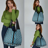 New Zealand Maori Niho Taniwha Grocery Bag Kikorangi Mangopare and Puhoro Pattern
