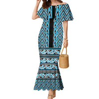 New Zealand Maori Niho Taniwha Mermaid Dress Kikorangi Mangopare and Puhoro Pattern