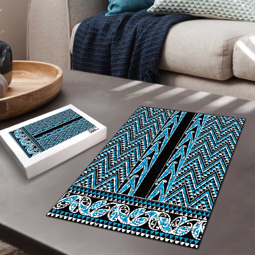 New Zealand Maori Niho Taniwha Puzzle Kikorangi Mangopare and Puhoro Pattern - Polynesian Pride