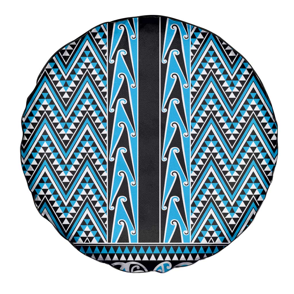 New Zealand Maori Niho Taniwha Spare Tire Cover Kikorangi Mangopare and Puhoro Pattern