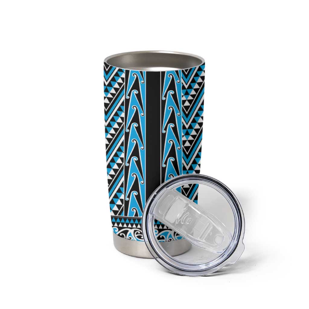 New Zealand Maori Niho Taniwha Tumbler Cup Kikorangi Mangopare and Puhoro Pattern LT9 - Polynesian Pride