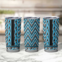 New Zealand Maori Niho Taniwha Tumbler Cup Kikorangi Mangopare and Puhoro Pattern LT9 - Polynesian Pride