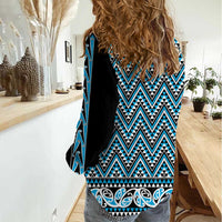 New Zealand Maori Niho Taniwha Women Casual Shirt Kikorangi Mangopare and Puhoro Pattern