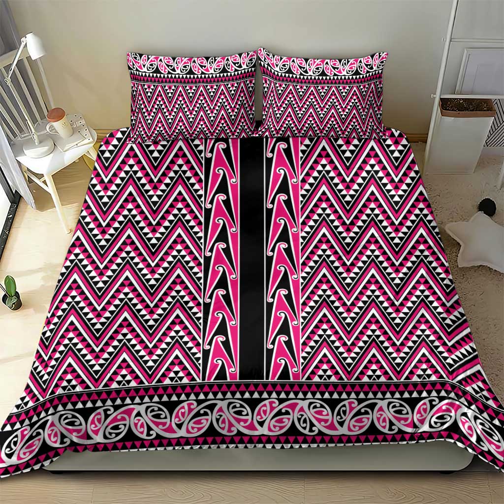 New Zealand Maori Niho Taniwha Bedding Set Mawhero Mangopare and Puhoro Pattern