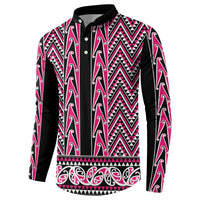 New Zealand Maori Niho Taniwha Button Sweatshirt Mawhero Mangopare and Puhoro Pattern