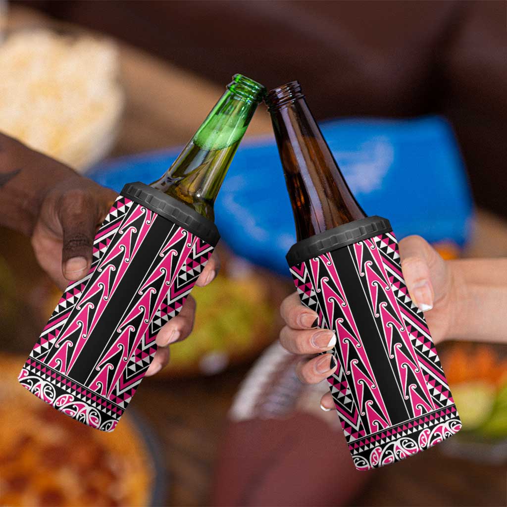 New Zealand Maori Niho Taniwha 4 in 1 Can Cooler Tumbler Mawhero Mangopare and Puhoro Pattern LT9 - Polynesian Pride