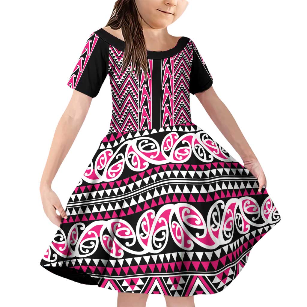 New Zealand Maori Niho Taniwha Family Matching Off Shoulder Short Dress and Hawaiian Shirt Mawhero Mangopare and Puhoro Pattern