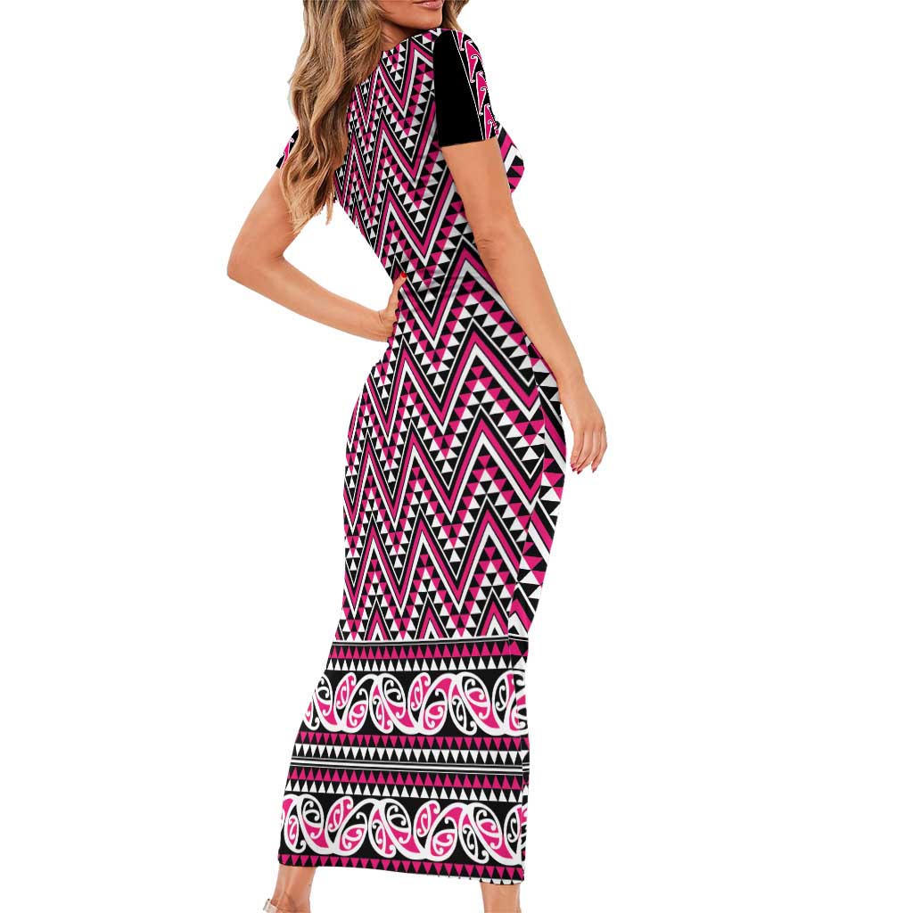 New Zealand Maori Niho Taniwha Family Matching Short Sleeve Bodycon Dress and Hawaiian Shirt Mawhero Mangopare and Puhoro Pattern LT9 - Polynesian Pride