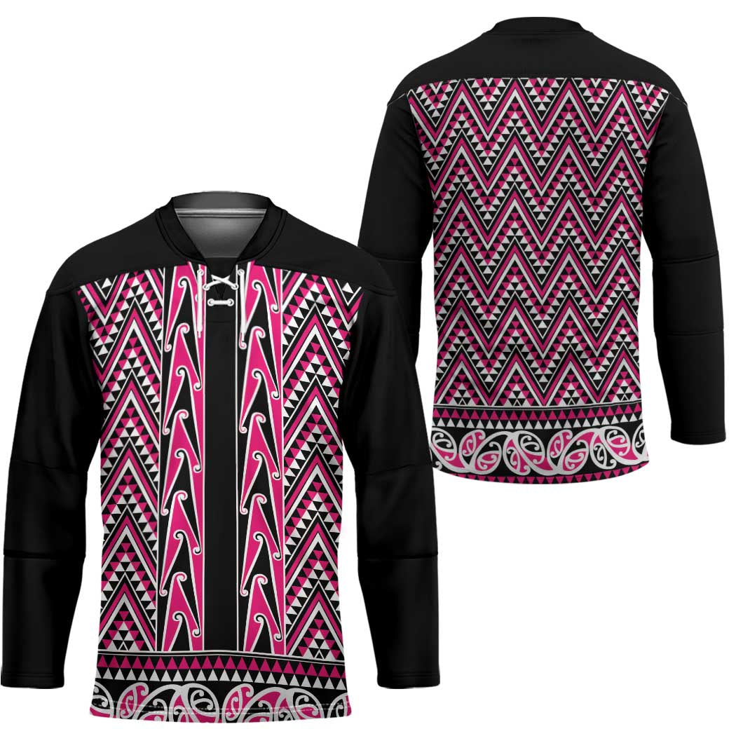 New Zealand Maori Niho Taniwha Hockey Jersey Mawhero Mangopare and Puhoro Pattern - Polynesian Pride