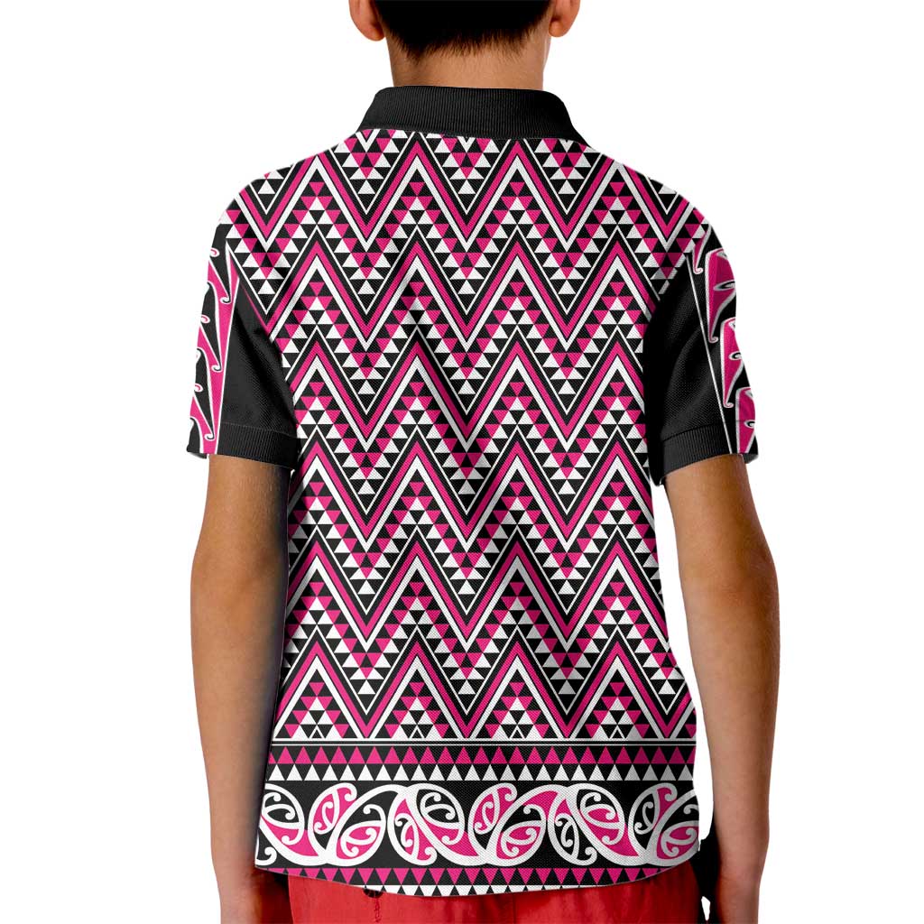 New Zealand Maori Niho Taniwha Kid Polo Shirt Mawhero Mangopare and Puhoro Pattern LT9 - Polynesian Pride
