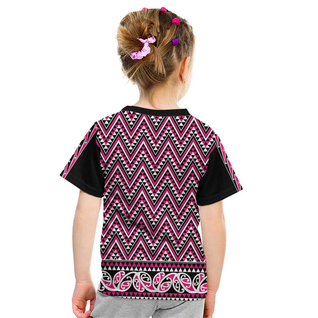 New Zealand Maori Niho Taniwha Kid T Shirt Mawhero Mangopare and Puhoro Pattern LT9 - Polynesian Pride