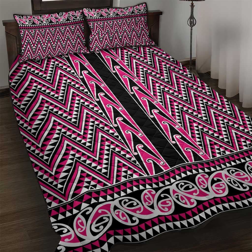 New Zealand Maori Niho Taniwha Quilt Bed Set Mawhero Mangopare and Puhoro Pattern