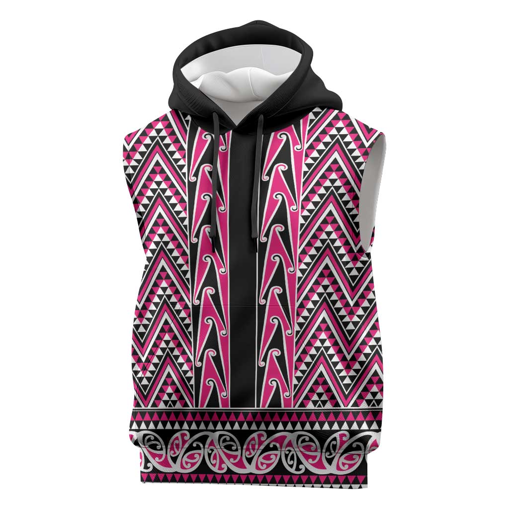 New Zealand Maori Niho Taniwha Sleeveless Hoodie Mawhero Mangopare and Puhoro Pattern - Polynesian Pride