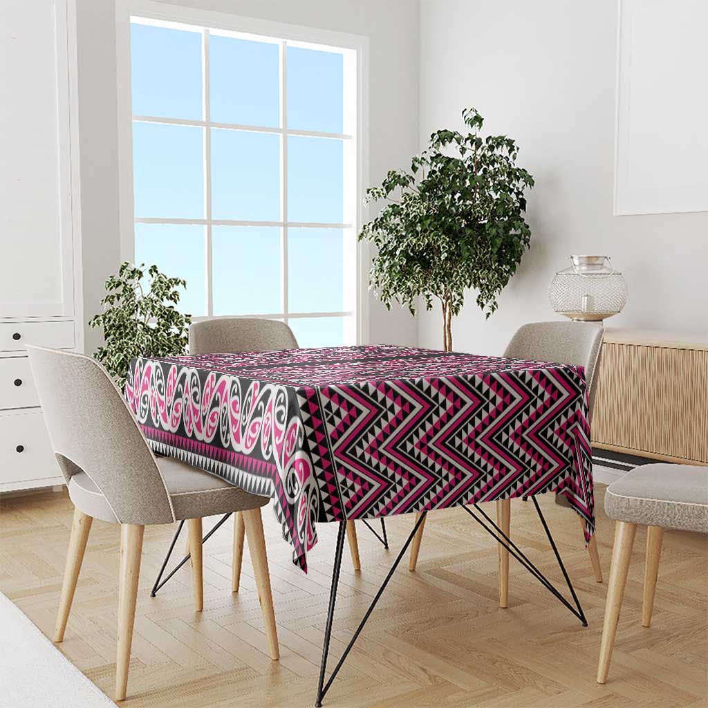 New Zealand Maori Niho Taniwha Tablecloth Mawhero Mangopare and Puhoro Pattern