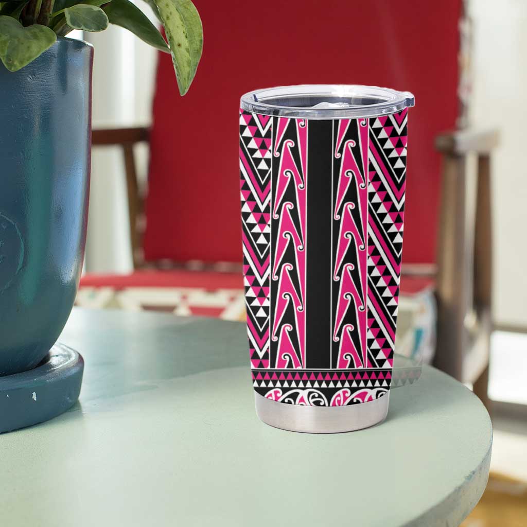 New Zealand Maori Niho Taniwha Tumbler Cup Mawhero Mangopare and Puhoro Pattern LT9 - Polynesian Pride