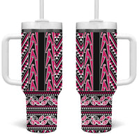 New Zealand Maori Niho Taniwha Tumbler With Handle Mawhero Mangopare and Puhoro Pattern