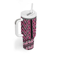 New Zealand Maori Niho Taniwha Tumbler With Handle Mawhero Mangopare and Puhoro Pattern