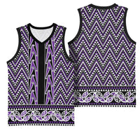 New Zealand Maori Niho Taniwha Basketball Jersey Waiporopo Mangopare and Puhoro Pattern - Polynesian Pride