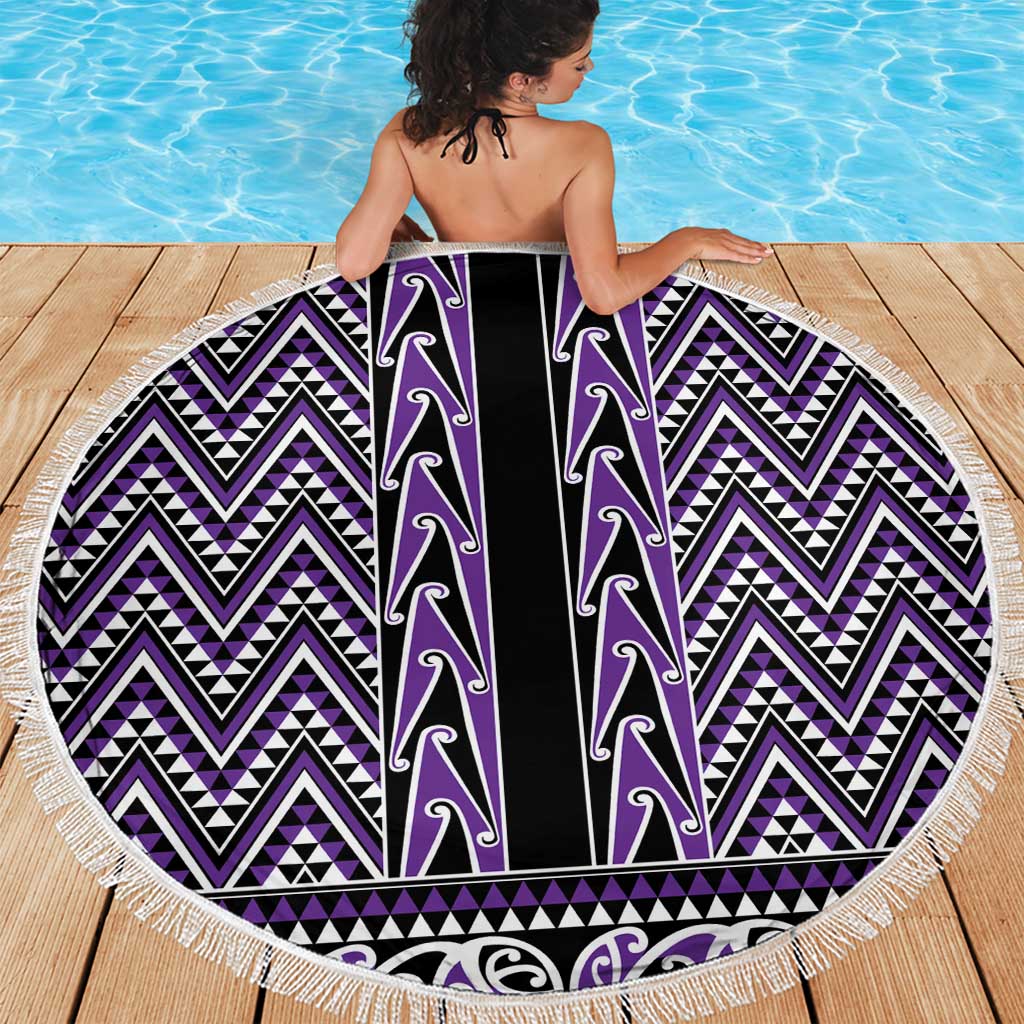 New Zealand Maori Niho Taniwha Beach Blanket Waiporopo Mangopare and Puhoro Pattern