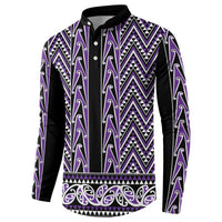 New Zealand Maori Niho Taniwha Button Sweatshirt Waiporopo Mangopare and Puhoro Pattern LT9 - Polynesian Pride