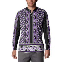 New Zealand Maori Niho Taniwha Button Sweatshirt Waiporopo Mangopare and Puhoro Pattern LT9 - Polynesian Pride