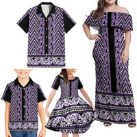 New Zealand Maori Niho Taniwha Family Matching Off Shoulder Maxi Dress and Hawaiian Shirt Waiporopo Mangopare and Puhoro Pattern