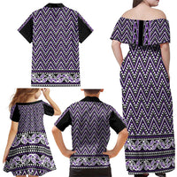 New Zealand Maori Niho Taniwha Family Matching Off Shoulder Maxi Dress and Hawaiian Shirt Waiporopo Mangopare and Puhoro Pattern
