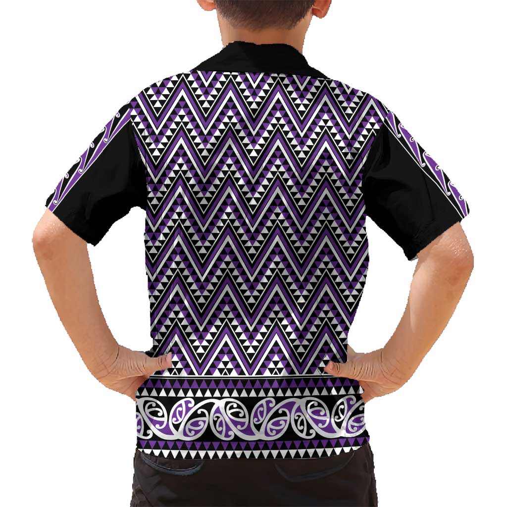 New Zealand Maori Niho Taniwha Family Matching Off Shoulder Short Dress and Hawaiian Shirt Waiporopo Mangopare and Puhoro Pattern