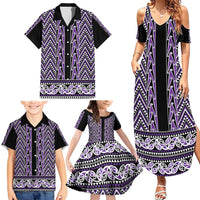 New Zealand Maori Niho Taniwha Family Matching Summer Maxi Dress and Hawaiian Shirt Waiporopo Mangopare and Puhoro Pattern LT9 - Polynesian Pride
